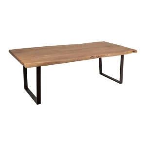 Côté Table Table à Manger En Acacia Massif Et Pieds En Fer Noir 200x100cm – Factory 12