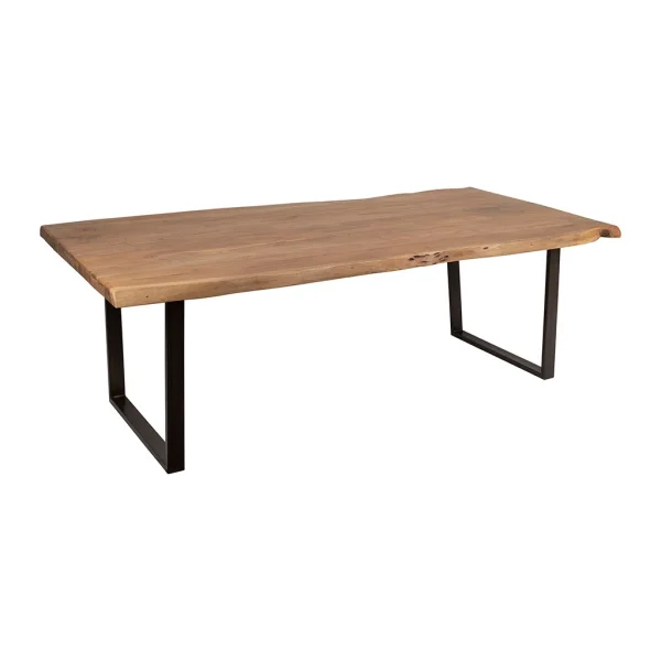 Côté Table Table à Manger En Acacia Massif Et Pieds En Fer Noir 200x100cm – Factory 4