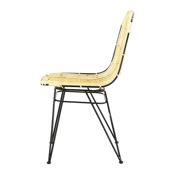 Zago Chaise En Rotin Naturel Et Metal – KUBU 4