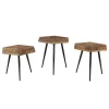 Zago Tables Basses Gigognes (x 3) En Teck Et Métal Hexagonales – WOODY 14