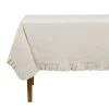 Comptoir De Famille Nappe Carrée Chambray Naturel 160x160cm Coton Et Flex 23