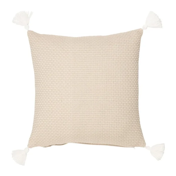 Comptoir De Famille Coussin Beige 40x40cm En Coton – Emeline 1