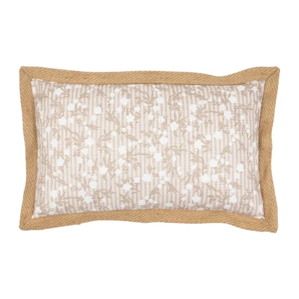 Comptoir De Famille Coussin Rectangulaire Beige 50x30cm En Coton Et Jute – Louise 1