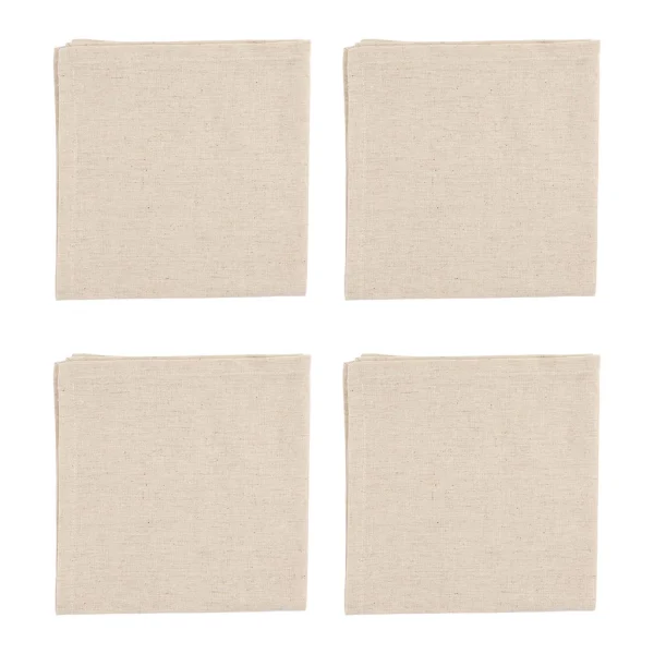 Comptoir De Famille Serviettes X4 Naturel En Coton Et Lin – Chambray 1