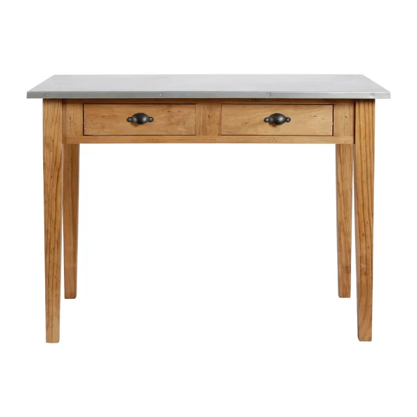 Comptoir De Famille Table à Manger En Pin Et Zinc 109cm – Terroir 1