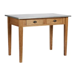 Comptoir De Famille Table à Manger En Pin Et Zinc 109cm – Terroir 15