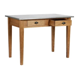 Comptoir De Famille Table à Manger En Pin Et Zinc 109cm – Terroir 17