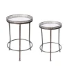 Côté Table Table Basse Gigogne (lot De 2) En Métal Bronze Et Miroir 20