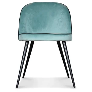 Opjet Chaise Salle à Manger Gansé En Velours Bleu Artic – Ingrid 8