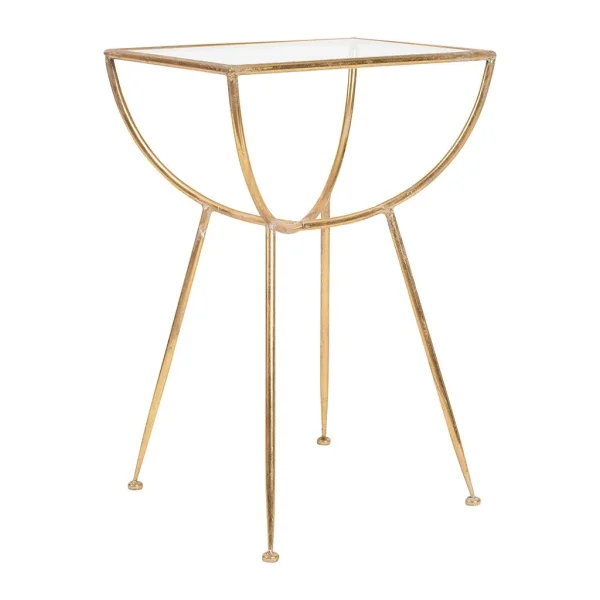 Côté Table Table D’appoint En Fer Dorée Et Verre – Eluminea 1