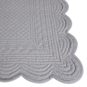 Côté Table Set De Table Rectangulaire Boutis Gris Perle En Coton 6