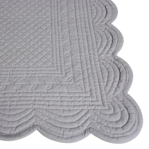 Côté Table Set De Table Rectangulaire Boutis Gris Perle En Coton 3