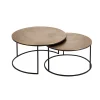 Côté Table Table Basse Gigogne Ronde (lot De 2) En Fer Doré – Félia 19