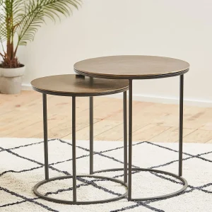 Côté Table Tables D’appoint Gigogne (x2) En Fer Doré – Felia 18