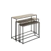 Côté Table Console Gigogne (x3) En Fer Argenté – Felia 20