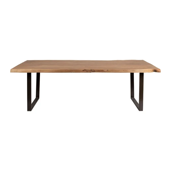 Côté Table Table à Manger En Acacia Massif Et Pieds En Fer Noir 200x100cm – Factory 1