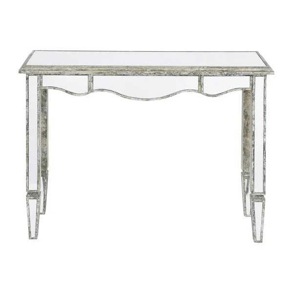 Côté Table Console Avec Tiroir En Bois Miroir Patiné 1