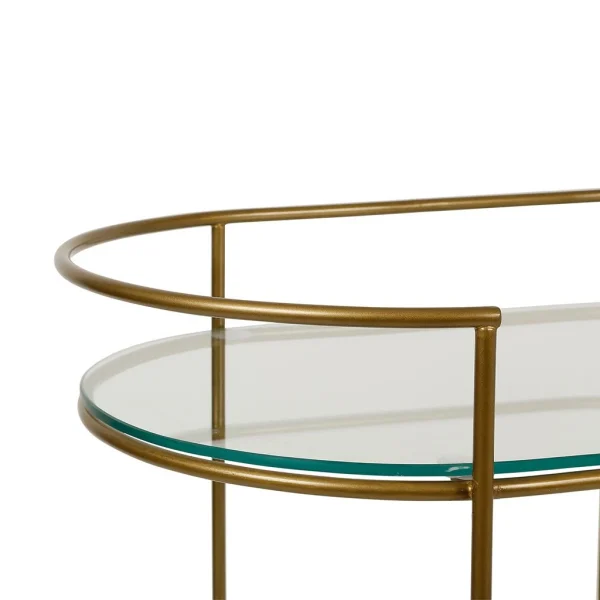 Côté Table Desserte à Roulette En Fer Doré Et Verre – Lardéco 4