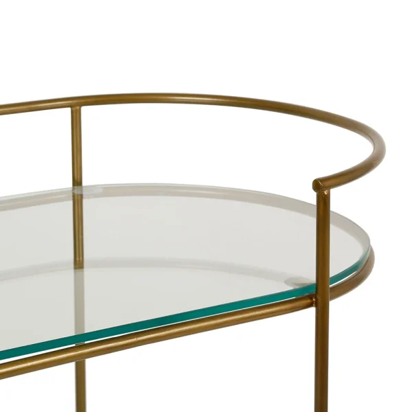 Côté Table Desserte à Roulette En Fer Doré Et Verre – Lardéco 5