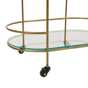 Côté Table Desserte à Roulette En Fer Doré Et Verre – Lardéco 15