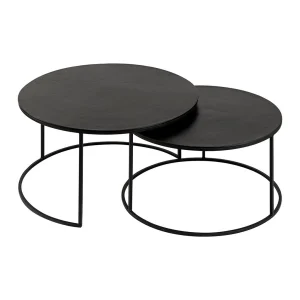 Côté Table Table Basse Gigogne Ronde (lot De 2) En Fer Noir – Felia 10