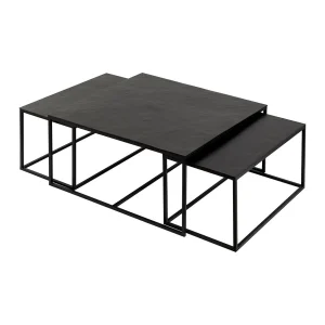 Côté Table Table Basse Gigogne Carrée (lot De 3) En Fer Noir – Felia 10