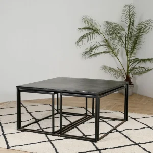 Côté Table Table Basse Gigogne Carrée (lot De 3) En Fer Noir – Felia 12