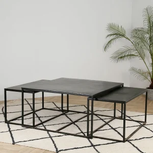 Côté Table Table Basse Gigogne Carrée (lot De 3) En Fer Noir – Felia 14