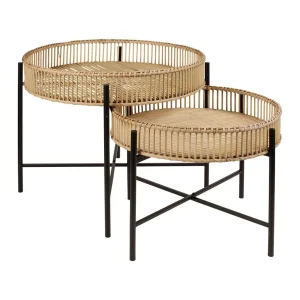 SEMA DESIGN Table Basse (lot De 2) En Bambou Naturel Et Métal 9