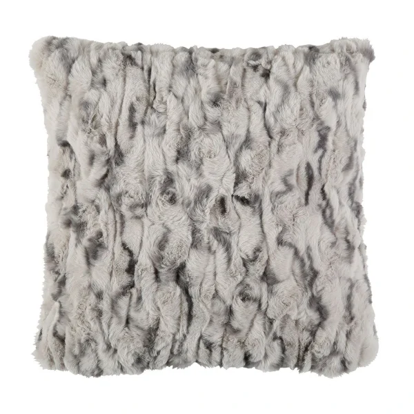 Côté Table Housse De Coussin En Fausse Fourrurre Gris 45x45cm – Refuge 1