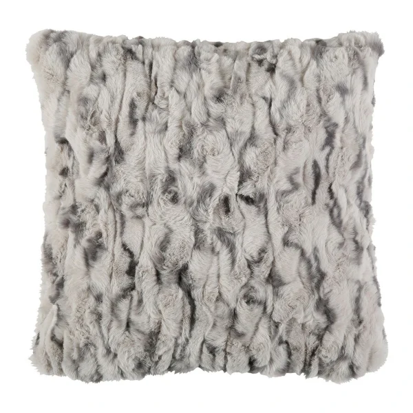 Côté Table Housse De Coussin En Fausse Fourrurre Gris 45x45cm – Refuge 3