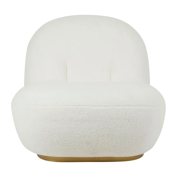 Côté Table Fauteuil Doudou Bouclette Blanc Et Doré – Maudan 1