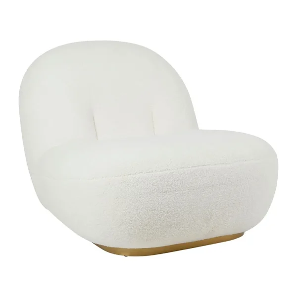 Côté Table Fauteuil Doudou Bouclette Blanc Et Doré – Maudan 3