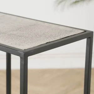 Côté Table Console Inductrielle En Fer Argenté – Felia 14