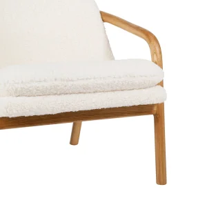 SEMA DESIGN Fauteuil En Tissu Bouclette Crème Et Pieds En Frêne – Element 14