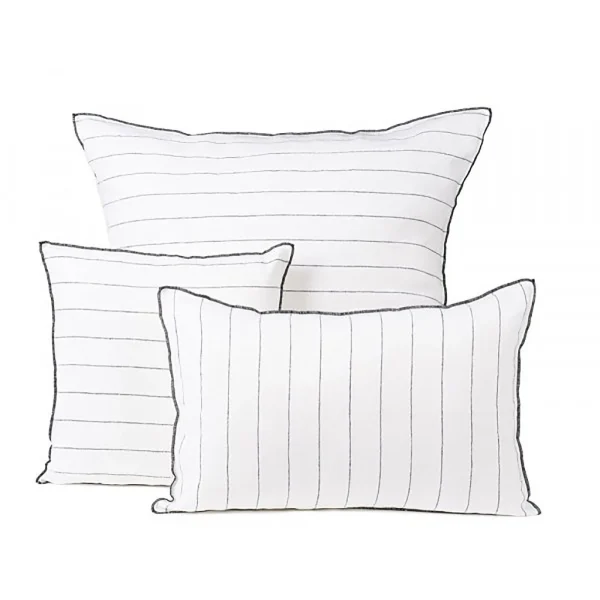 HARMONY HAOMY Coussin Calvi Blanc 45x45cm 100% Lin Lavé 4