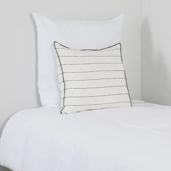 HARMONY HAOMY Coussin Calvi Blanc 45x45cm 100% Lin Lavé 8