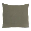 HARMONY HAOMY Coussin Propriano Kaki 45x45cm 100% Lin Lavé 13