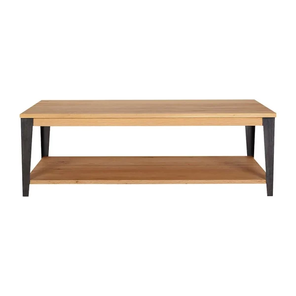 Zago Table Basse En Chêne Massif Et Pieds Acier L120cm – Manny 1