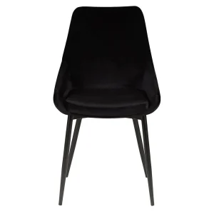 Zago Chaise Salle à Manger En Velours Noir – Ben 9