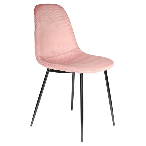 Home Déco Factory Chaise Salle à Manger En Velours Cotelé Rose – Giulia 1