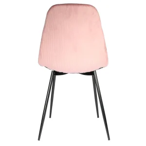 Home Déco Factory Chaise Salle à Manger En Velours Cotelé Rose – Giulia 12