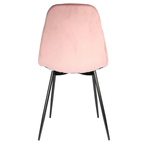 Home Déco Factory Chaise Salle à Manger En Velours Cotelé Rose – Giulia 4