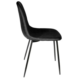 Home Déco Factory Chaise Salle à Manger Effet Cuir Noir – Amber 18