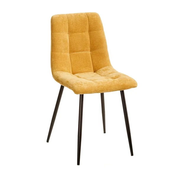 Ixia Chaise Salle à Manger En Tissu Jaune – Mony 1