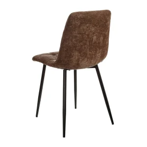 Ixia Chaise Salle à Manger En Métal Et Tissu Marron – Mony 14