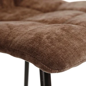 Ixia Chaise Salle à Manger En Métal Et Tissu Marron – Mony 18