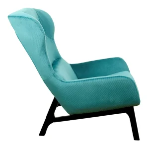 Home Déco Factory Fauteuil En Velours Côtelé Bleu Canard – Roma 12