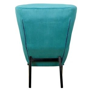 Home Déco Factory Fauteuil En Velours Côtelé Bleu Canard – Roma 14