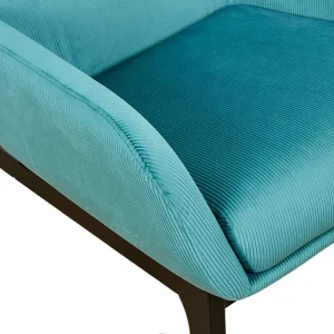 Home Déco Factory Fauteuil En Velours Côtelé Bleu Canard – Roma 16